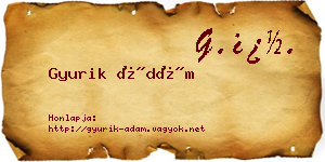 Gyurik Ádám névjegykártya
