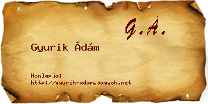 Gyurik Ádám névjegykártya